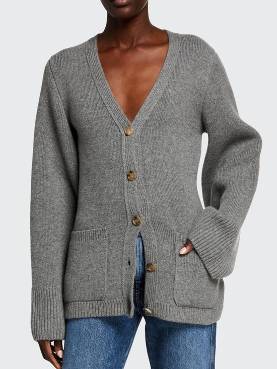 KHAITE Sweaters - Khaite Grey Lucy Cardigan XS Good Condition